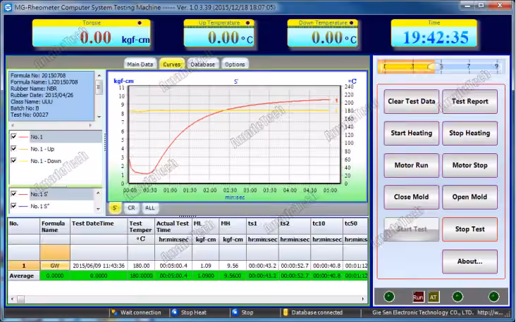 MDR test software interface
