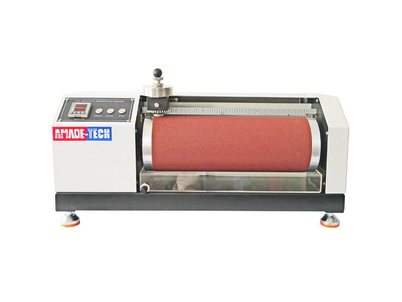 DIN abrasion tester with a sink