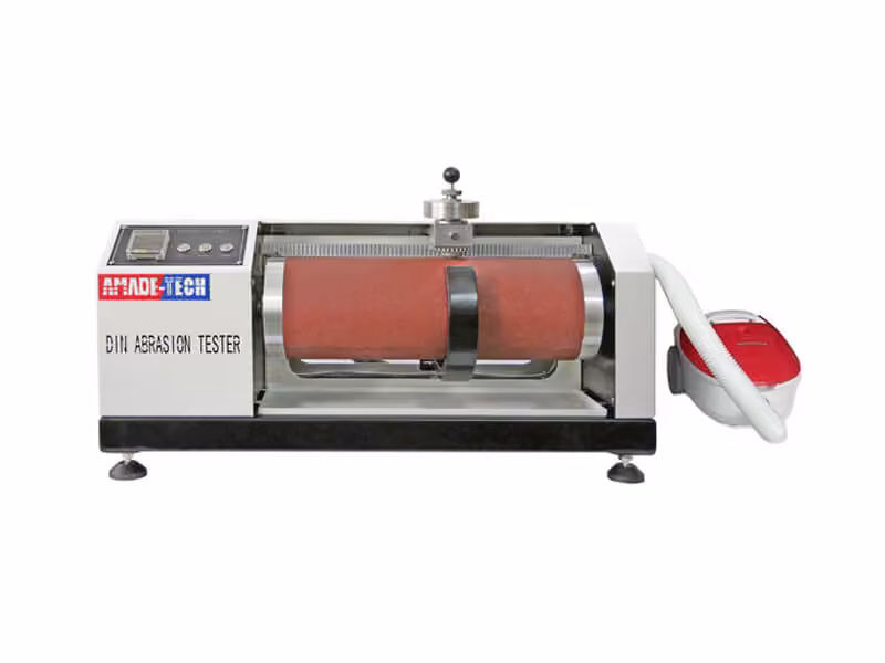 DIN rubber abrasion tester with a vacuum