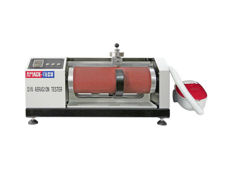 DIN rubber abrasion tester with a vacuum