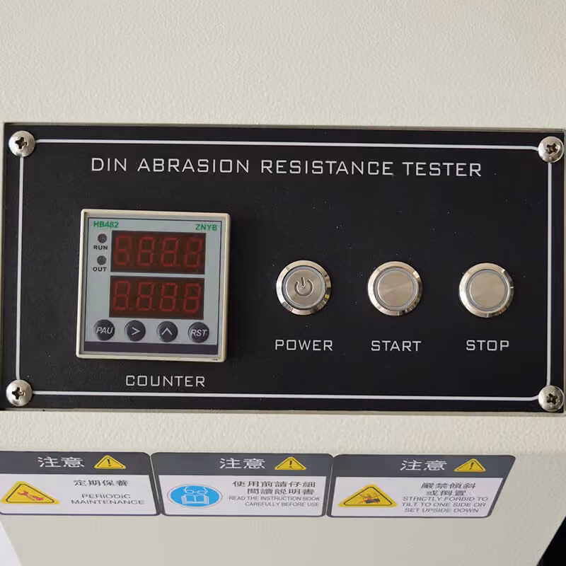 control panel of rubber abrasion tester