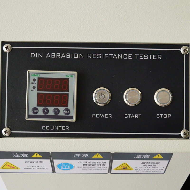 control panel of rubber abrasion tester